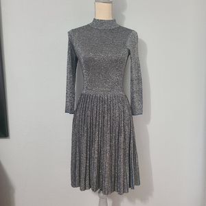 Ted Baker‎ London Gunmetal Noaleen Metallic Stretch-Knit Midi Dress Size 0